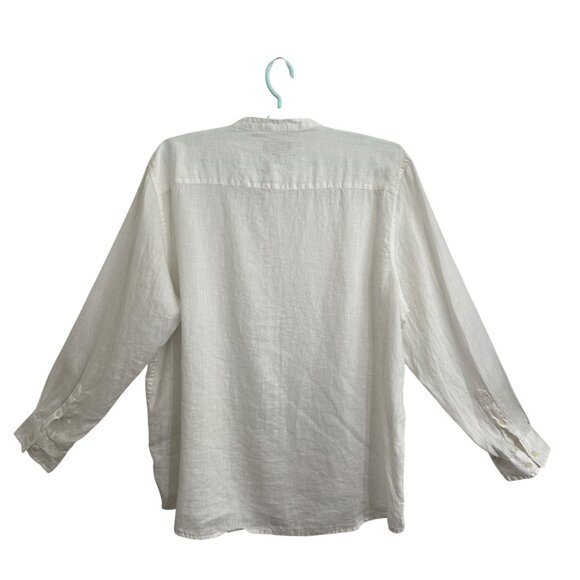 Linen Club Room Luxury Mens White Linen Shirt XXL Resort Tropical Old Money - Picture 3 of 8